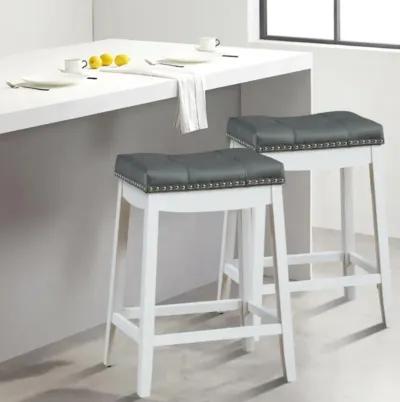 Hivvago Set of 2 24-Inch Height Backless Counter Stool with Footrest