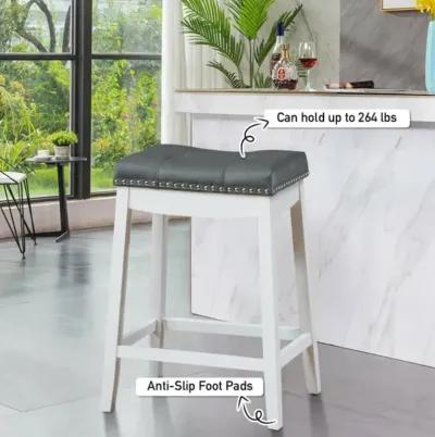 Hivvago Set of 2 24-Inch Height Backless Counter Stool with Footrest