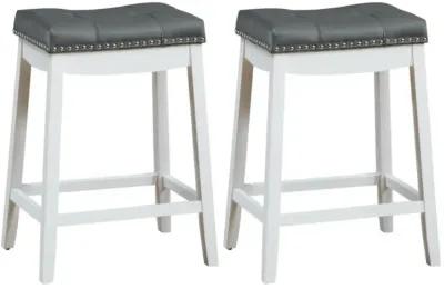 Hivvago Set of 2 24-Inch Height Backless Counter Stool with Footrest