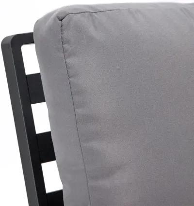 LeisureMod Outdoor Patio Loveseat with Black Aluminum Frame