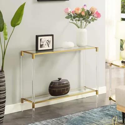 Convenience Concepts Royal Crest 2 Tier Acrylic Glass Console Table