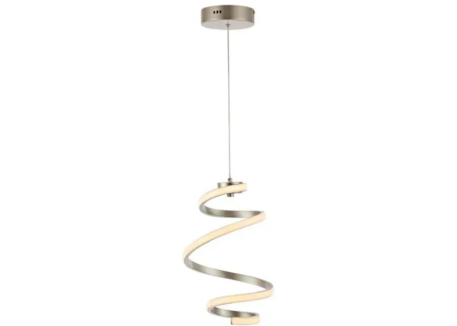 Whirl 11" 1-Light Modern Minimalist Aluminum/Iron Abstract Integrated LED Pendant, Silver