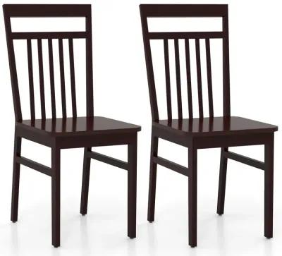 Set of 2 Farmhouse Dining Chair with Slanted High Backrest