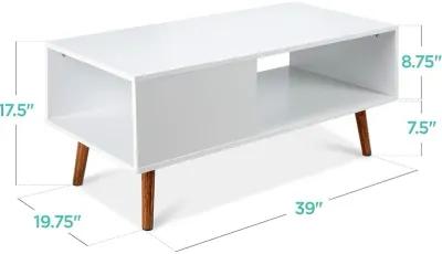 Hivvago Modern Mid-Century Coffee Table Living Room Storage Shelf