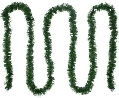 18' x 3" Pre-Lit Pine Artificial Christmas Garland  Pure White LED Faceted Lights