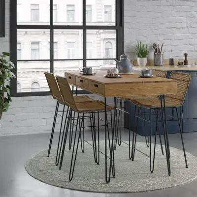 Jofran Rollins 52 Solid Hardwood Modern Counter Dining Table with Storage