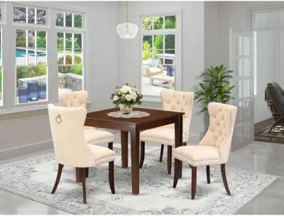 5 Piece Kitchen Table & Chairs Set Contains a Square Modern Dining Table