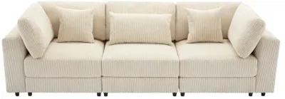 Merax Modern 3 Seater Sofa with 5 Pillows