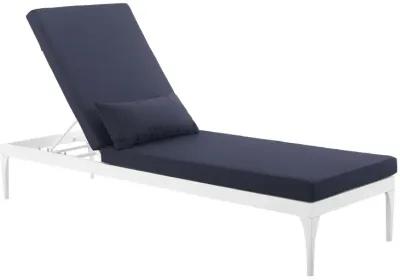 Perspective Cushion Outdoor Patio Chaise Lounge Chair - White Navy