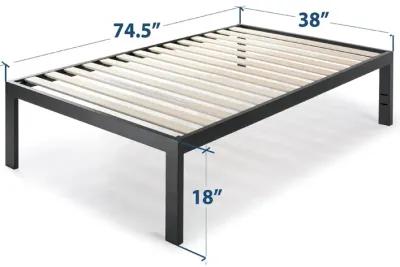 Hivvago Twin size 18 Inch Easy Assemble Metal Platform Bed Frame Wooden Slats