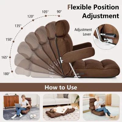 Adjustable Folding Sofa Chair with 6 Position Stepless Back