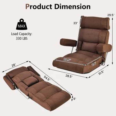 Adjustable Folding Sofa Chair with 6 Position Stepless Back