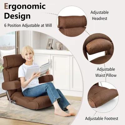 Adjustable Folding Sofa Chair with 6 Position Stepless Back