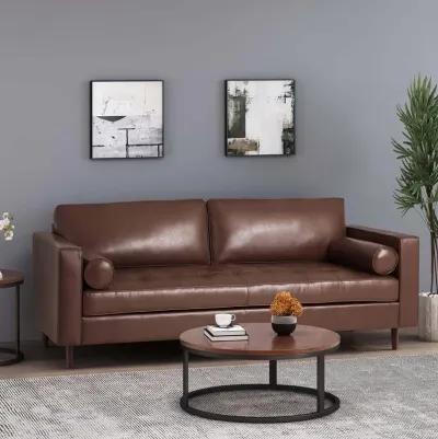 Merax Solid Wood Frame PU Fabric Sofa Couch