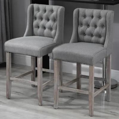 Dual 40" High Back Countertop Height Dining Stool Seat Accent Furniture Set