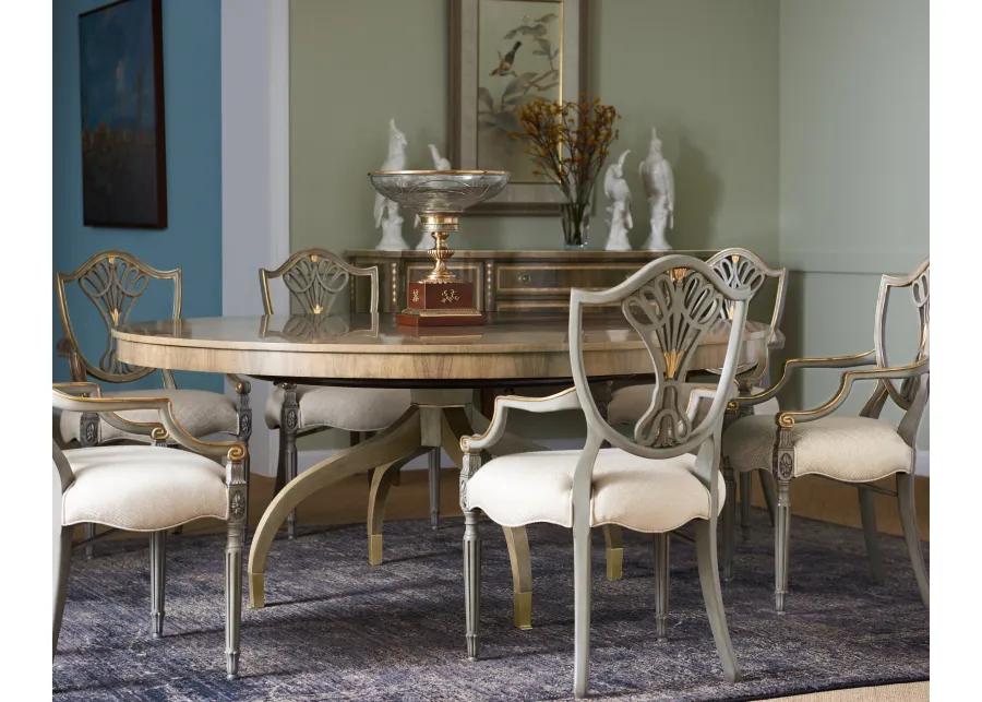 Round Bleached Walnut Dining Table