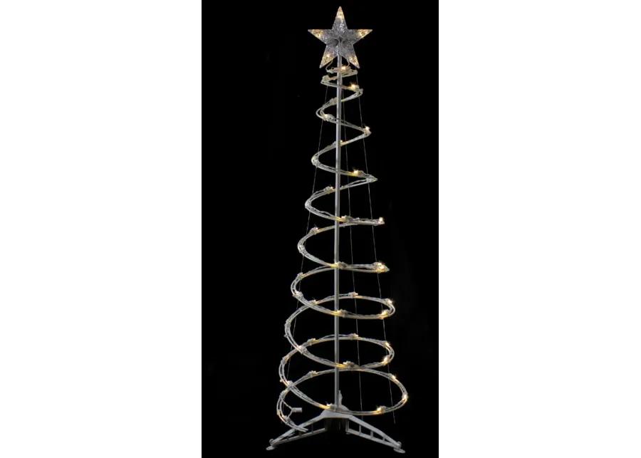 4ft LED Lighted Spiral Cone Tree Outdoor Christmas Decoration  Warm White Lights