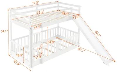 Merax Twin Over Twin Bunk Bed with Slide and Ladder