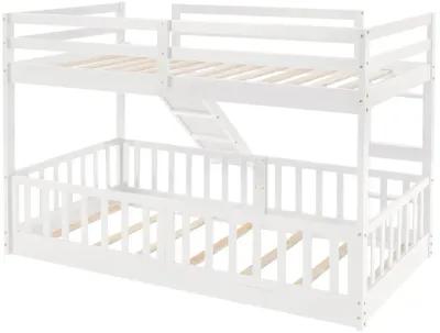 Merax Twin Over Twin Bunk Bed with Slide and Ladder