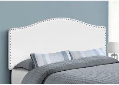 Bed, Headboard Only, Queen Size, Bedroom, Upholstered, Pu Leather Look, White, Transitional