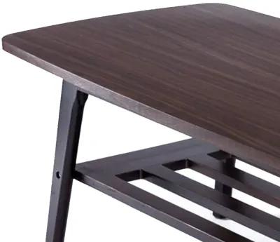 Gala 47 Inch Modern Wood Coffee Table with Bottom Shelf, Espresso Brown-Benzara