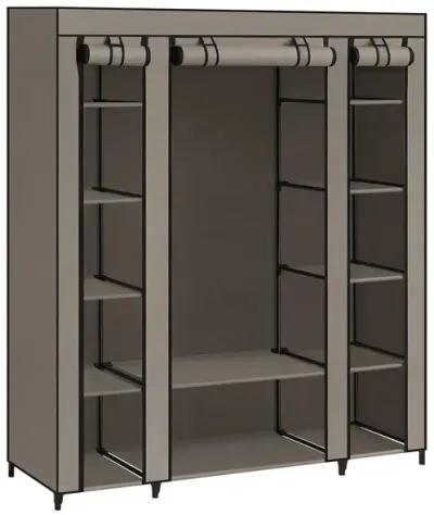 Portable Clothes Storage Solution with Shelves & Hanging Rail