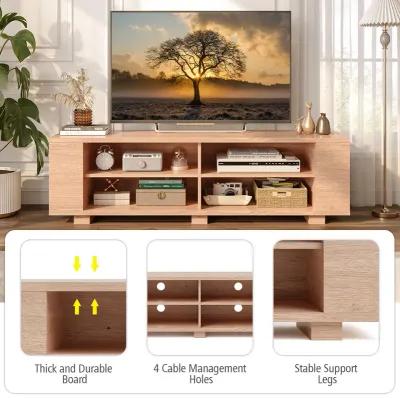 59 Inch Console Storage Entertainment Media Wood TV Stand