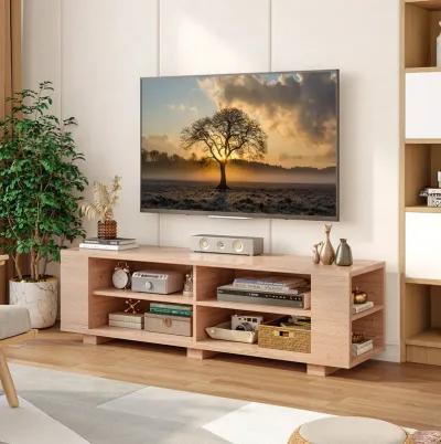 59 Inch Console Storage Entertainment Media Wood TV Stand