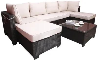 Merax Outdoor Garden Patio Furniture 7-Piece Sofa Sets