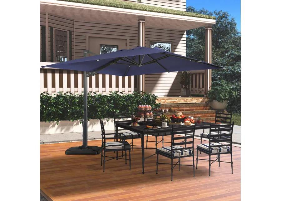 MONDAWE 10ft Square Cantilever Patio Umbrella with Included Base Weight for Outdoor Sun Shade