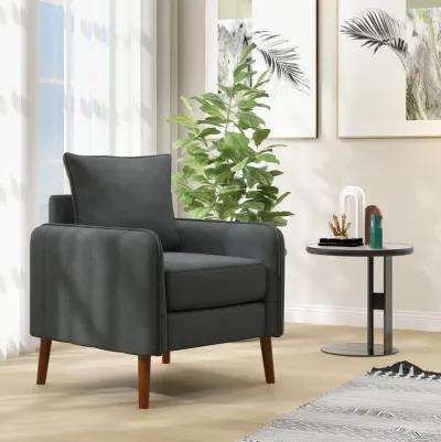 Fabric Upholstered Sofa Chair with Removable Back and Seat Cushions-Gray