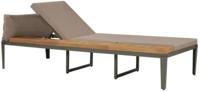 vidaXL Sun Lounger with Cushions Solid Acacia Wood Brown