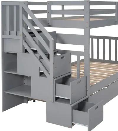 Twin Over Twin/Full Bunk Bed With Twin Size Trundle