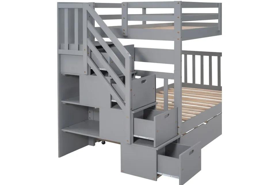 Twin Over Twin/Full Bunk Bed With Twin Size Trundle