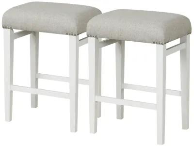 2 Pieces Backless Barstools with Padded Seat Cushions