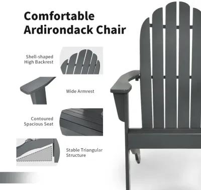 Acacia Wood Outdoor Adirondack Chair with Ergonomic Design