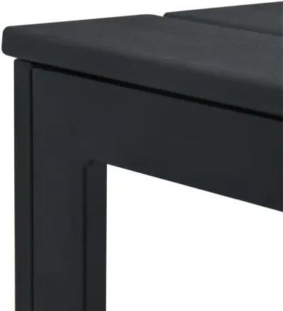 vidaXL Coffee Table Black 30.7"x30.7"x29.1" HDPE Wood Look