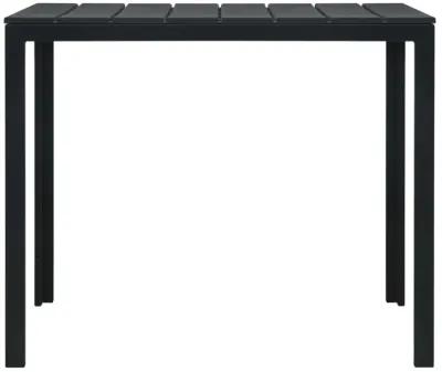 vidaXL Coffee Table Black 30.7"x30.7"x29.1" HDPE Wood Look