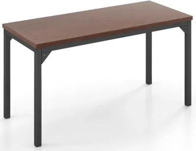 55 Inch Conference Table with Heavy-duty Metal Frame-Brown