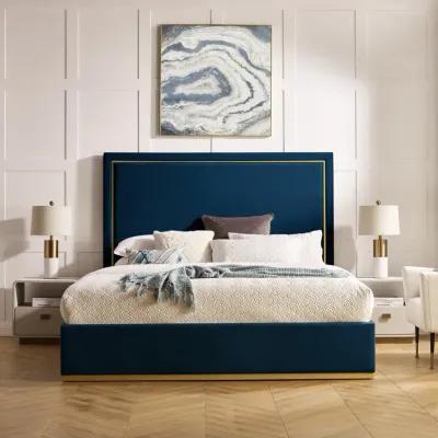 Inspired Home Emil Velvet Platform Bed