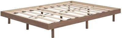 Modern Design Full Floating Platform Bed Frame For Walnut Color