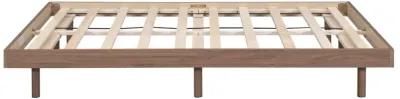 Modern Design Full Floating Platform Bed Frame For Walnut Color