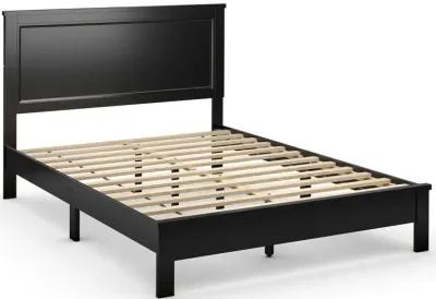 Queen Size Bed Frame Platform Slat High Headboard Bedroom with Rubber Wood Leg