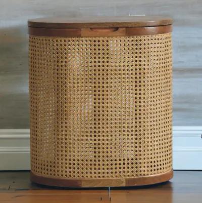 Larissa Lid-up  Solid Wood Storage Stool