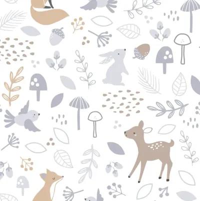 Bedtime Originals Deer Park White/Gray Woodland Animals Baby Fitted Crib Sheet