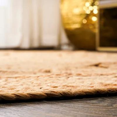 Dahlia Round Natural Jute Boho Circle Natural Round Area Rug