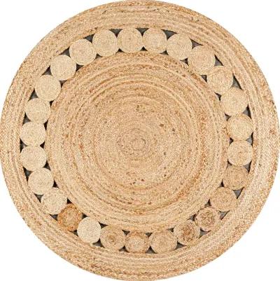 Dahlia Round Natural Jute Boho Circle Natural Round Area Rug