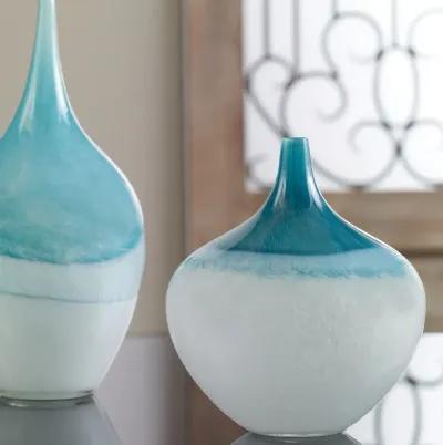 Uttermost Carla Teal White Vases, S/2