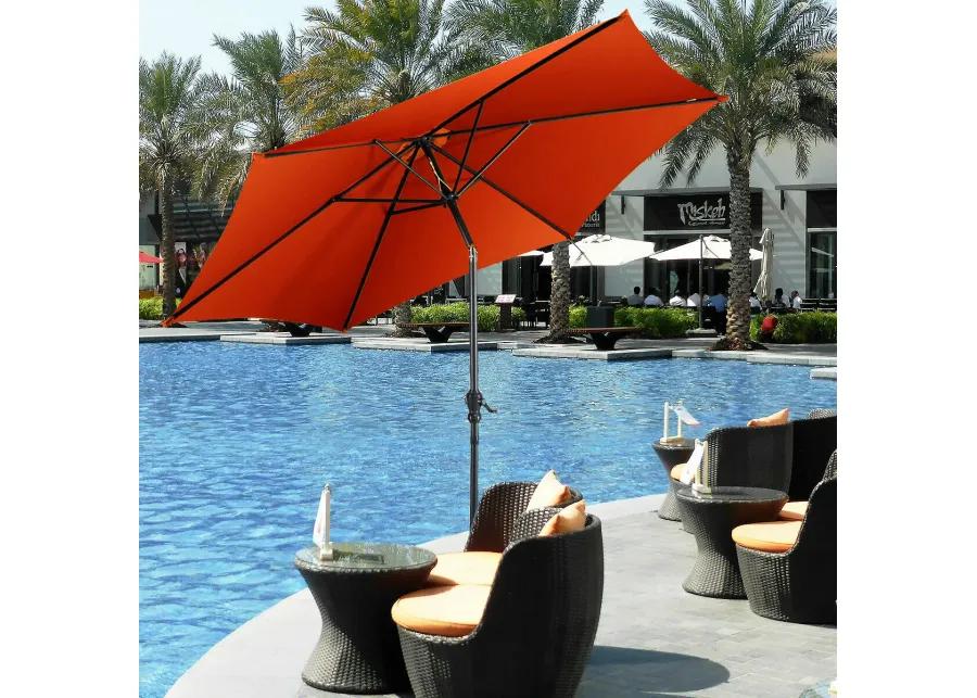 9 ft Outdoor Market Patio Table Umbrella Push Button Tilt Crank Lift