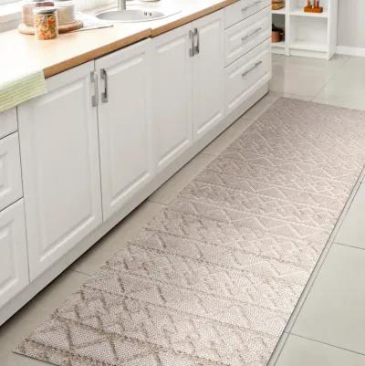 Aylan High-Low Pile Knotted Trellis Geometric Indoor/Outdoor Area Rug